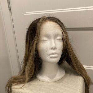 Beautiful NEW Premium Human Hair Wig - Brunette Blonde Balayage